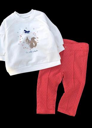 Костюм 2в1: світшот, штани "білочка", котон, двунитка з начосом тм "bebetto"