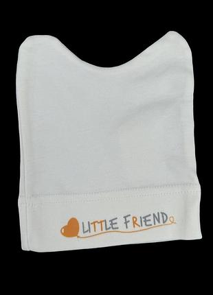 Шапочка "little friend", інтерлок тм "sweet mario" 6-9 міс, молочний, 44 см