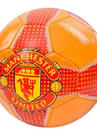 Мяч футбольный размер 5 пвх вес 300г красно-оранжевый ev-3349 manchester тм metr