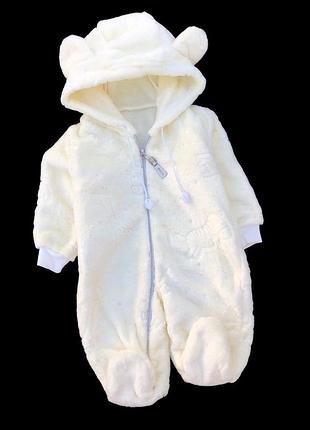 Комбінезон (ромпер) з капюшоном "animals", набивна махра тм "ua"
