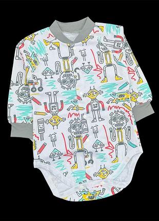 Боді з довгим рукавом "mix", футер тм "happy tot" (80 см)