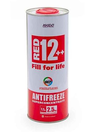 Антифриз концентрат 1л красный red 12, жестяная банка (1,1кг) тм xado