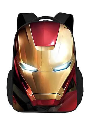 Рюкзак resteq з принтом залізна людина — шкільний ортопедичний рюкзак 43×30×15 см для дітей та дорослих