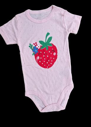 Боді-футболка "полуничка", рібана ажур тм "puan"