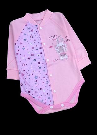 Боди с длинным рукавом "принт", интерлок тм "happy tot"
