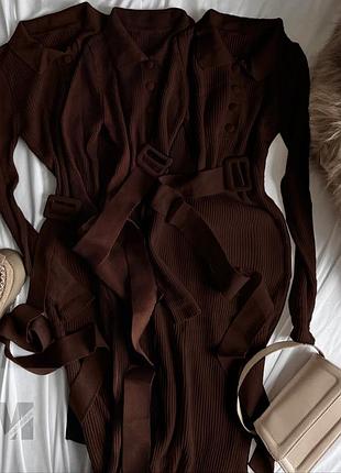 Теплое платье миди из двустороннего ангоры