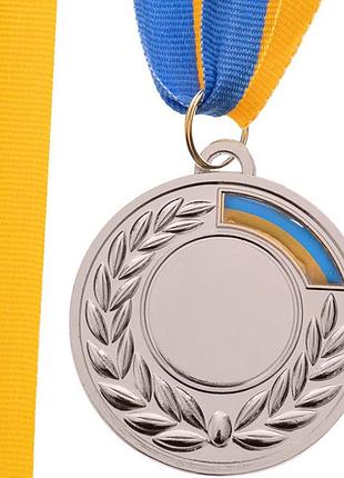 Заготовка медали с лентой ukraine с украинской символикой c-3241 серебряный (33508422), fdso