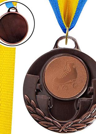 Медаль спортивная с лентой aim роликовые коньки c-4846-0087 бронзовый (33660026), sp-sport