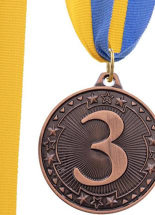Медаль спортивна зі стрічкою would c-6403 бронзовий (33660055), sp-sport