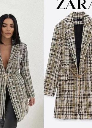 Пальто піджак пиджак твідовий твидовый зара жіночий недорого купити хс,с розмір 34,42 блейзер подовжений піджак сукня
