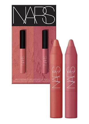 Матовые карандаши для губ nars mini powermatte high-intensity lip pencil duo