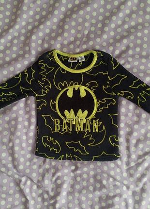 Теплая плюшевая кофта пижамная batman на 1,5-2 года на мальчика