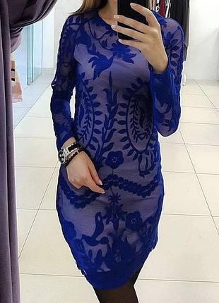 Сукня плаття жіноча мереживна сукня сітка amisu 40