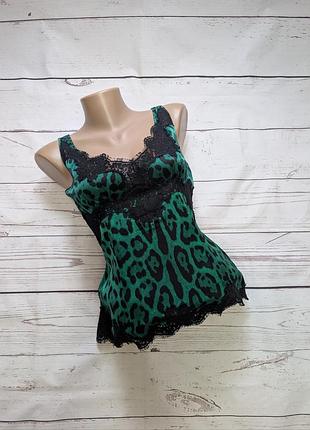 Шовкова майка,блуза  з мереживом dolce&gabbana