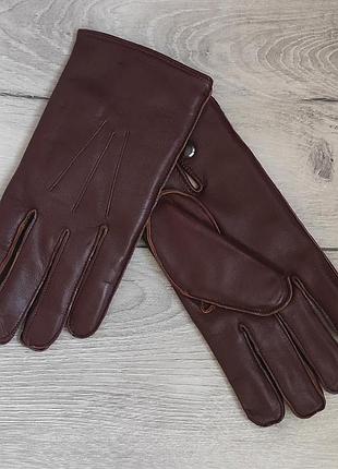 Шикарні рукавички з натуральної шкіри преміальної якості розмір l.