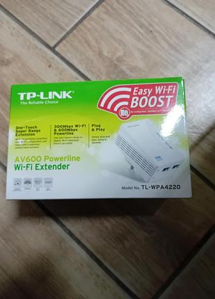Адаптер powerline av600 с wi-fi расширителем tp-link tl-wpa4220 новый.