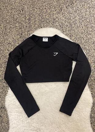 Спортивна кофта /спортивний кроп топ з довгим рукавом/спортивний вкорочений реглан 110126