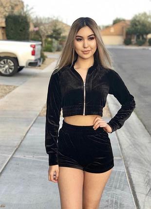 Зіпка жіноча велюрова чорна xs-s