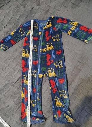 Пижама человечек теплая на молнии на зиму
