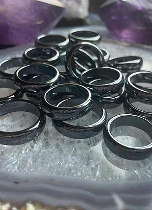 Колечко из гематита американка 6мм натуральный камень кольца гематит