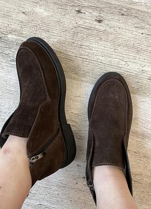 Новые модные зимние замшевые ботинки лоферы 41 р