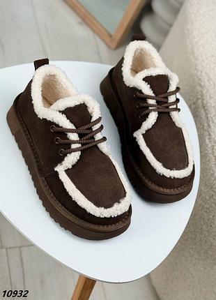 Замшевые женские ботинки