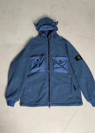 Stone island hooded fleece jacket