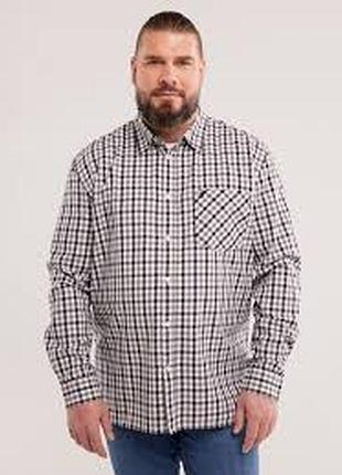 Сорочка чоловіча 3xl батал розмір 56 у клітинку котон 100 нова