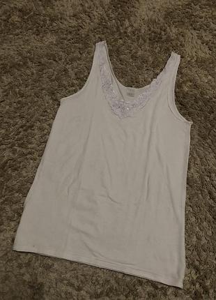 Біла базова котонова маєчка розмір хл