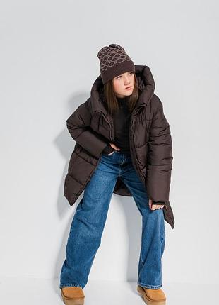 Куртка коричнева зимова для дівчинки 6