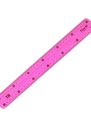 Линейка неломайка esa-0031 мягкий пластик, 30 см розовый