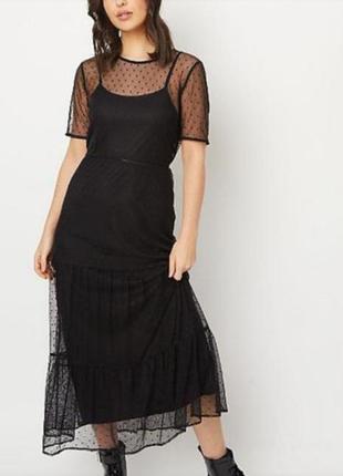 Платье-сетка стильное george на подкладе размер 10,12, 14 (m,l,xl/38,40,42)