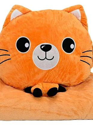 Детская мягкая игрушка "кошечка" l1128(peach) игрушка с пледом, размер 40 см
