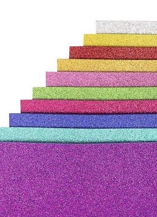 Набор цветного фоамирана с глиттером 17ha4-mix 1,7-0,1 мм 10 листов