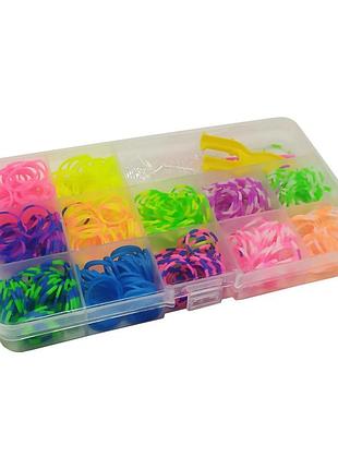 Набір гумок у коробці pr536, 600 шт для плетіння браслетів