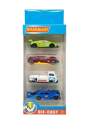 Набор машин металлических в коробке 4 шт, 698-04s-1-3 698-04s-2