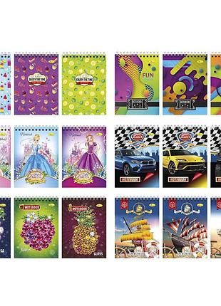 Блокнот а6 б-п6-80, 80 листов, пружина боковая, ассортимент