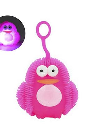 Игрушка-антистресс ежик "пингвин" ms 3575(pink) мигает, 7 см