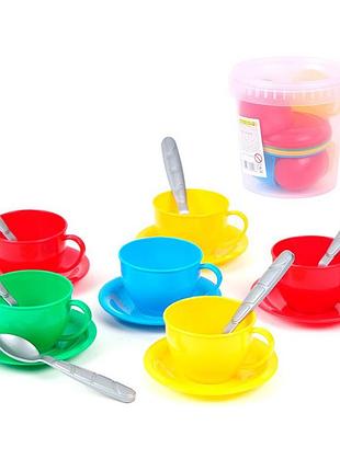 Ігровий набір "чайний сервіз" 0083txk чашки, тарілки та ложки для 6 осіб