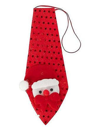 Новорічна краватка з фігуркою "сніговик" hh-2(red) на гумці