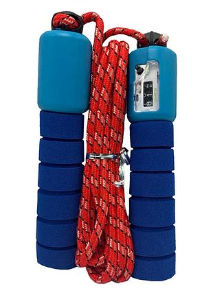 Швидкісна скакалка з лічильником ms 0345-1(blue) довжина 280 см