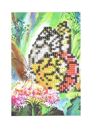 Алмазная мозаика без подрамника "бабочка" yab28689, 10х15 см