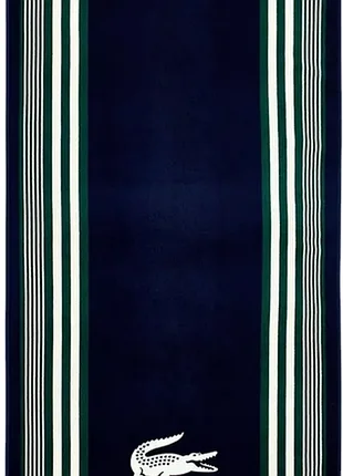 Полотенце хлопковое lacoste пляжное 94х183 см синее