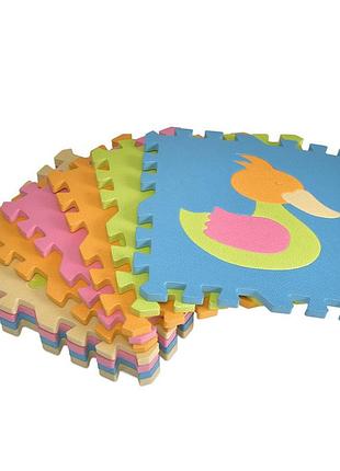 Детский коврик мозаика "животные" mr 1288, 9 деталей, eva, 31х31 см