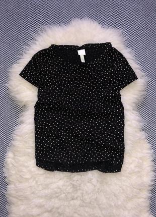 Натуральна футболка в горох принт бавовняна