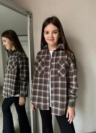 Фланелева сорочка шоколадна