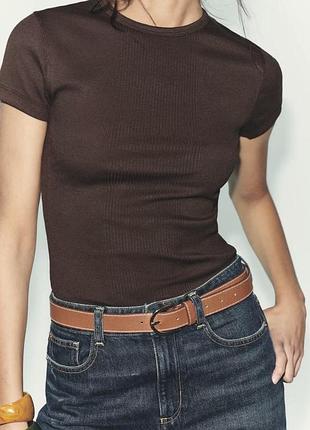Футболка в рубчик, бренд zara