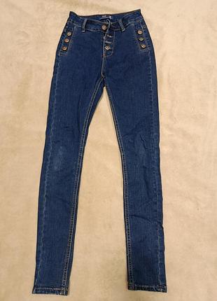 ​💎 джинсы скинни v&amp;d с высокой посадкой и декоративными пуговицами