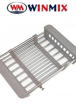 Сушка для посуды (коландер) winmix bas-01.sus gray на мойку из нержавеющей стали, польша