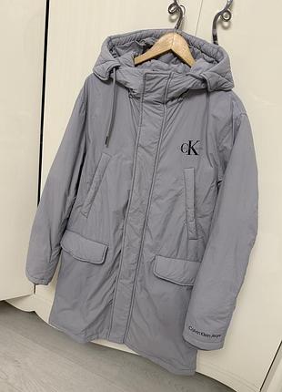 Альто пуховик зимовий куртка жіноча парка сіра голуба блакитна довга капішоном брендова фірмова зимова